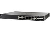 Thiết bị mạng Cisco | 24-Port Gigabit PoE with 4-Port 10 Gigabit Stackable Managed Switch Cisco SG500X-24P-K9-G5