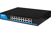 Thiết bị mạng HASIVO | 16-Port FE PoE + 2-Port GE Uplink + 1-Port SFP Switch HASIVO S2600P-16F-2G-1S-AI