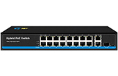 Switch PoE G-NET | 16-Port 10/100Base-TX PoE Switch G-NET GX-PES-16TPH1GX2GT-SFP